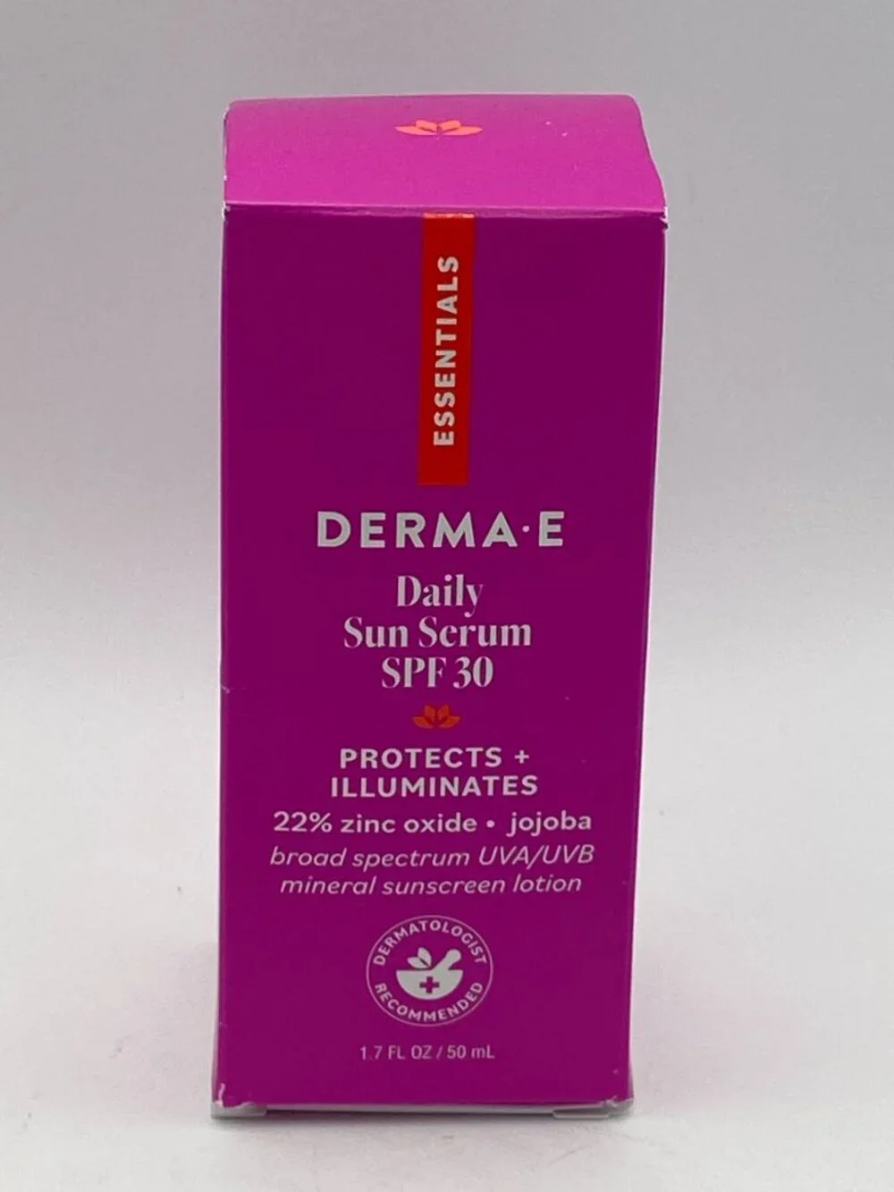 DERMA E Daily Sun Serum SPF 30 Mineral Sunscreen – 1.7 oz (Exp 02/28)